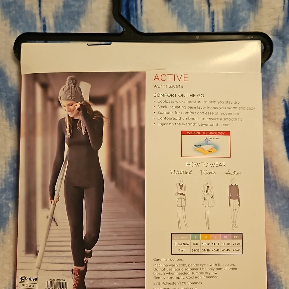 Warm essentials by Cuddl Duds NWT - Picture 3 of 4